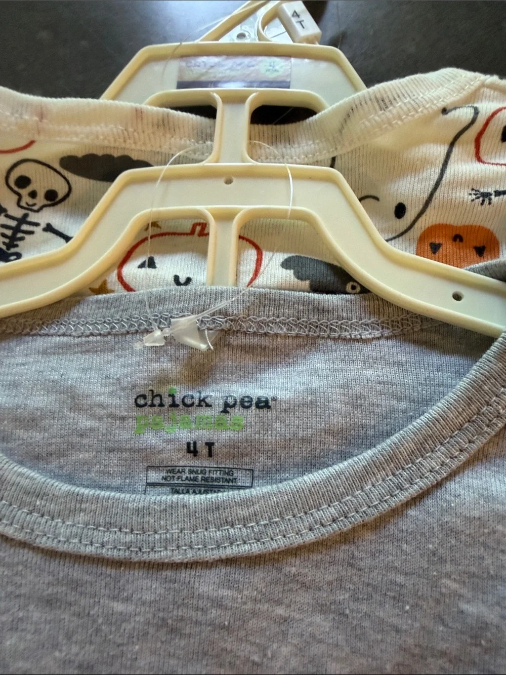 chick pea Gray Halloween Pajama Set with Orange Accents